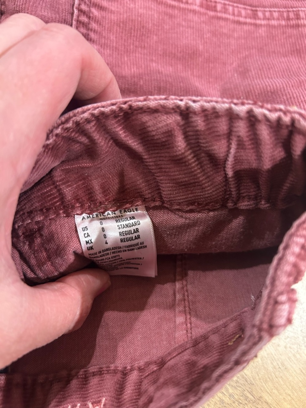 American Eagle Outfitters Washed Rose Corduroy Mini Skirt Size 0 - Picture 3 of 11